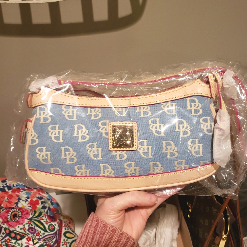 RARE Vintage Dooney & Bourke Mini Top Zip Signature Bag HP-450 JEAN